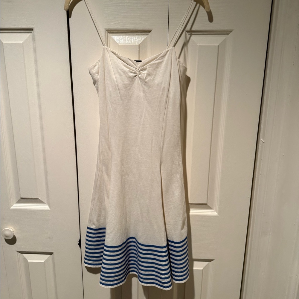 Rugby Ralph Lauren White Dress with Blue Stripes